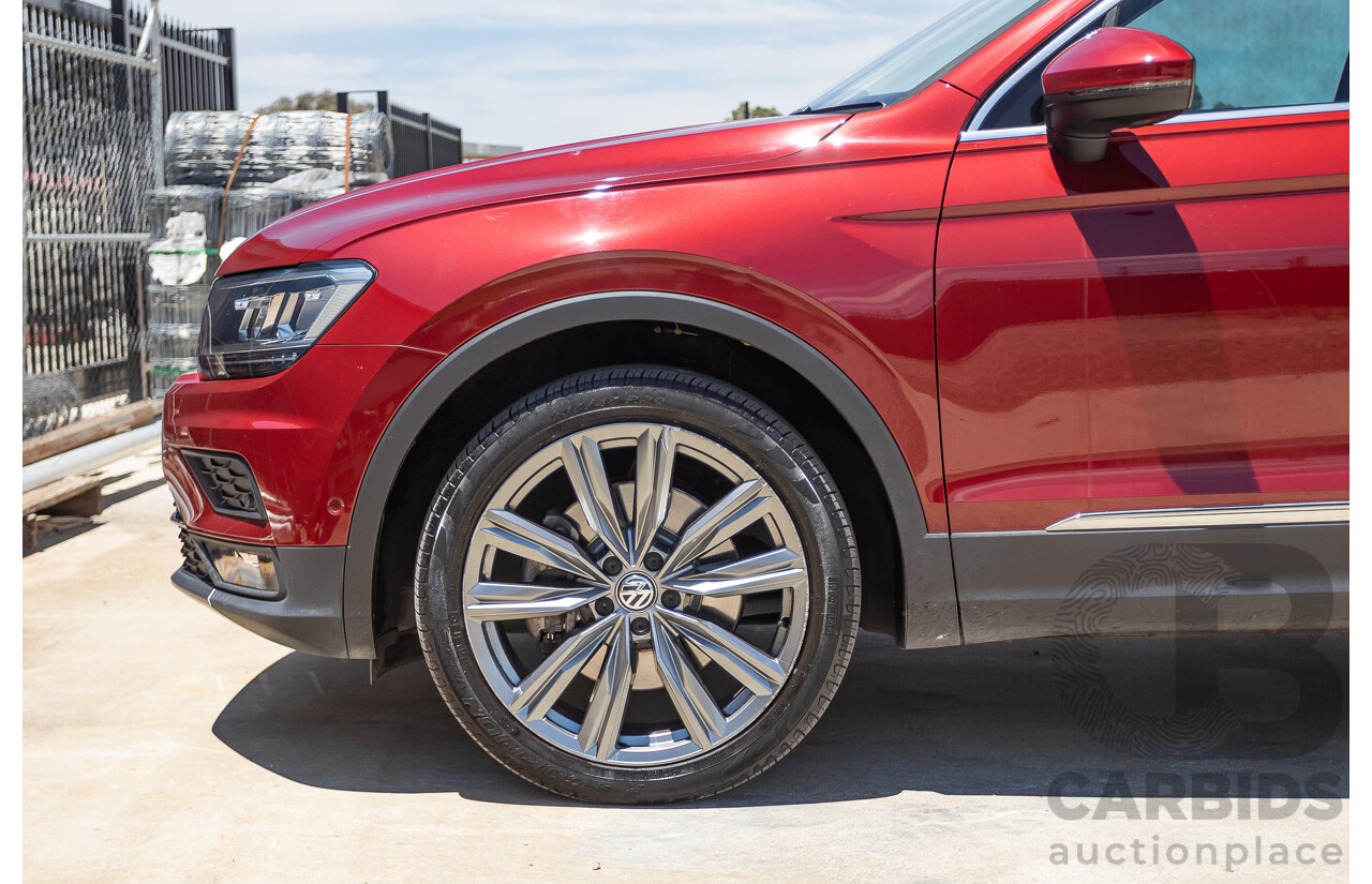 1/2018 Volkswagen Tiguan 162 TSI Sportline (AWD) 5NA MY18 4D Wagon Ruby Red Metallic Turbo 2.0L