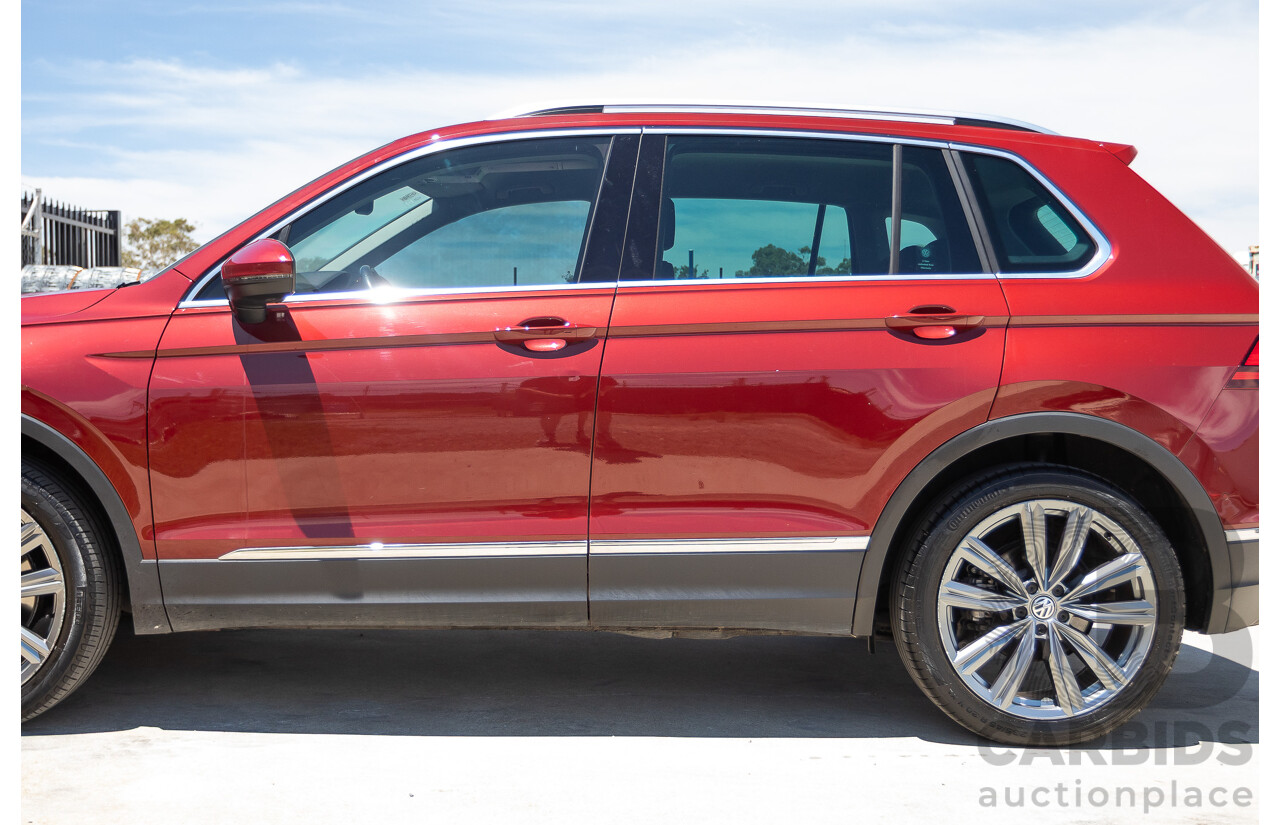 1/2018 Volkswagen Tiguan 162 TSI Sportline (AWD) 5NA MY18 4D Wagon Ruby Red Metallic Turbo 2.0L