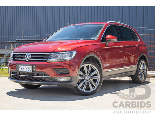 1/2018 Volkswagen Tiguan 162 TSI Sportline (AWD) 5NA MY18 4D Wagon Ruby Red Metallic Turbo 2.0L