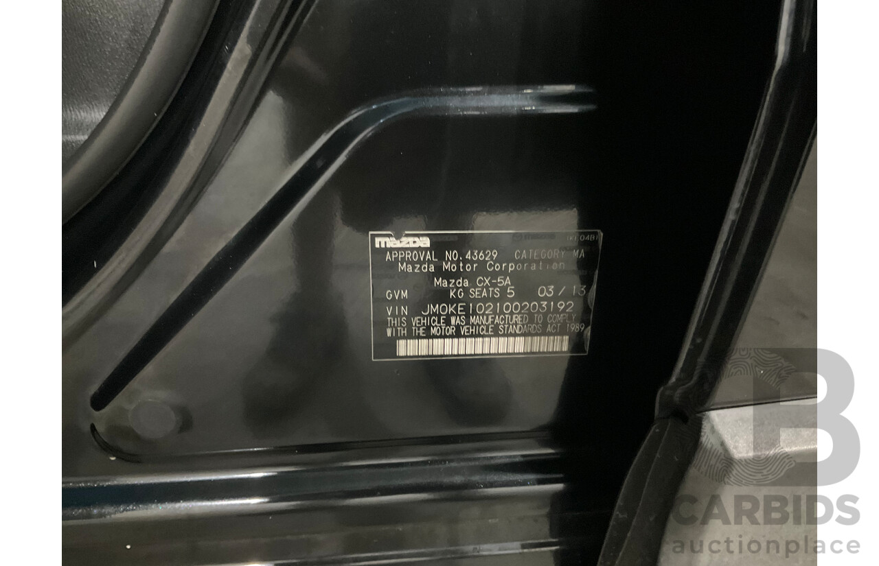 3/2013 Mazda CX-5 Akera (4x4) MY13 4d Wagon Brilliant Black Pearl Turbo Diesel 2.2L