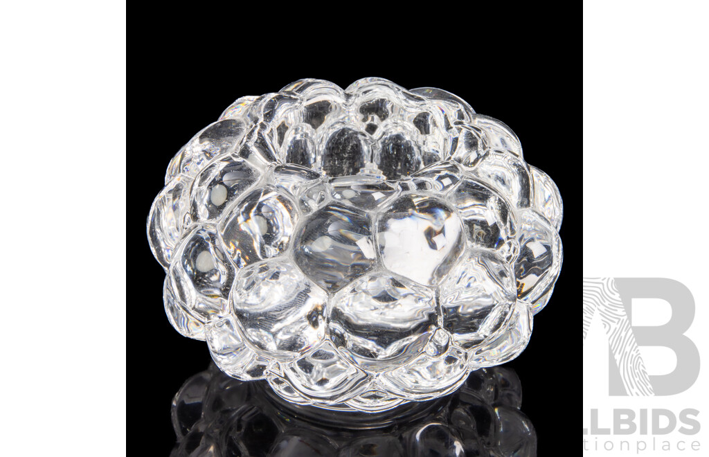 Pair of Raspberry Votive Candle Holders by Anne Nilsson for Orrefors