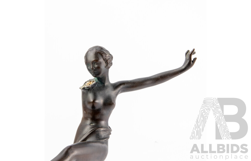 After Peter Tereszczuk - Art Nouveau Style Bronze Dancer on Plinth Base