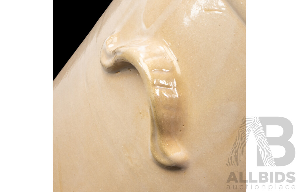 Vintage Lidded Ceramic Bread Crock