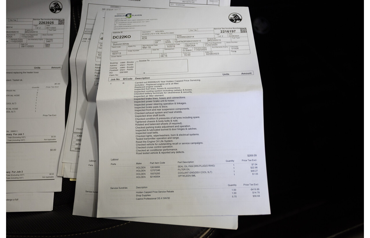 5/2019 Holden Acadia LTZ-V AC MY19 4D Wagon Summit White V6 3.6L - 7 seater