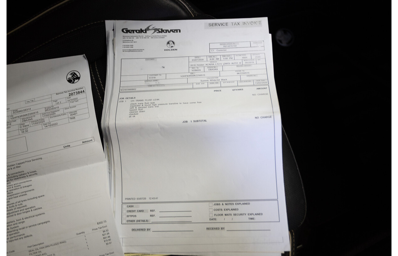 5/2019 Holden Acadia LTZ-V AC MY19 4D Wagon Summit White V6 3.6L - 7 seater