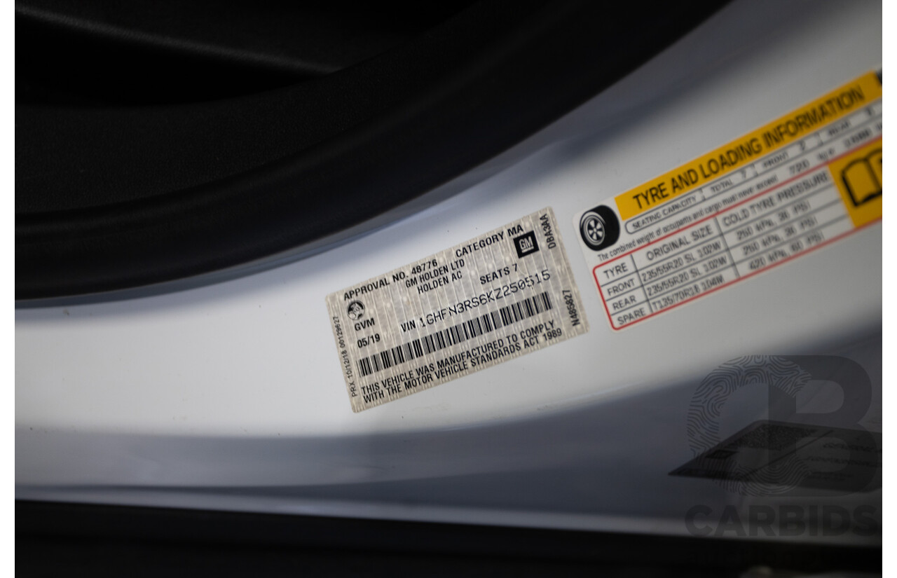 5/2019 Holden Acadia LTZ-V AC MY19 4D Wagon Summit White V6 3.6L - 7 seater