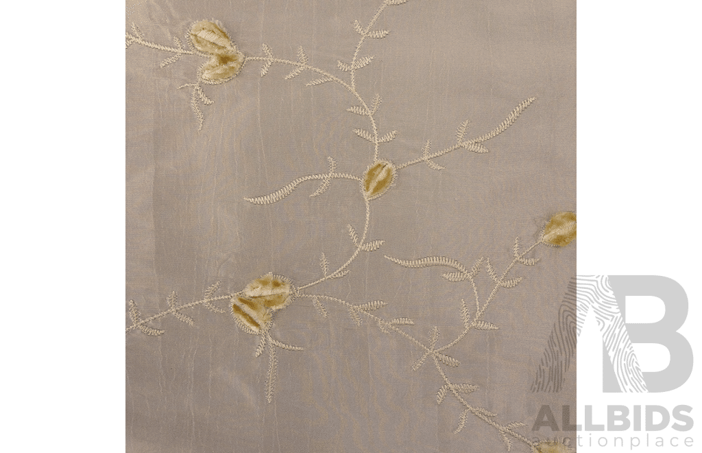 Cream Embroidery – Taffeta - Cotton Polyester - Width: 150cm - 43 Metres - RRP$45.00 per METRE