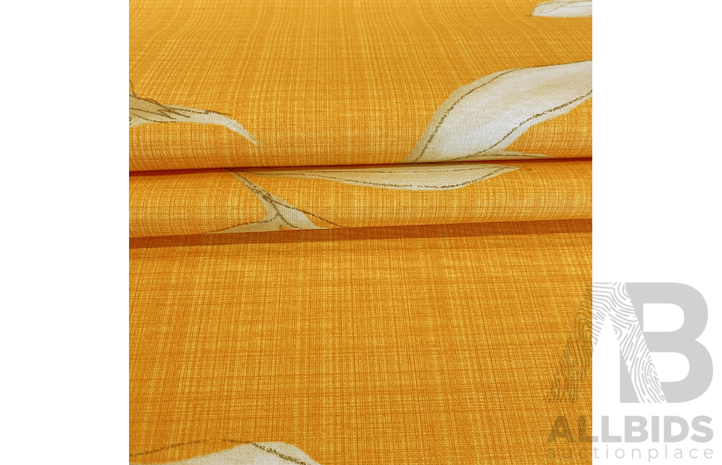 Leaves – Cotton Bolt - Colour: Yellow, Orange, Green - Width: 140cm - 18 Metres - RRP$38.00 per METRE