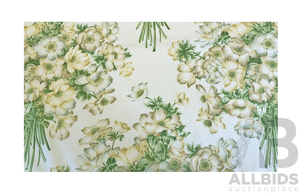 Neutral Bouquet – Cotton - Colour: Green, Yellow, Beige, Ivory - Width: 140cm - 45 Metres - RRP$38.40 per METRE