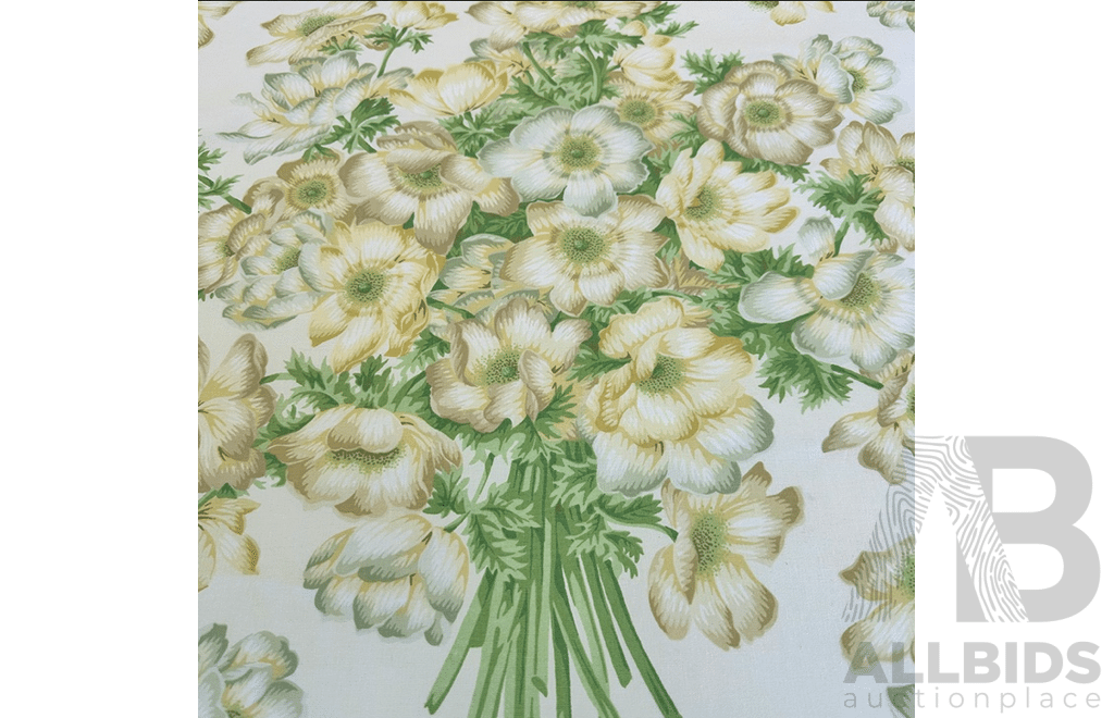 Neutral Bouquet – Cotton - Colour: Green, Yellow, Beige, Ivory - Width: 140cm - 45 Metres - RRP$38.40 per METRE