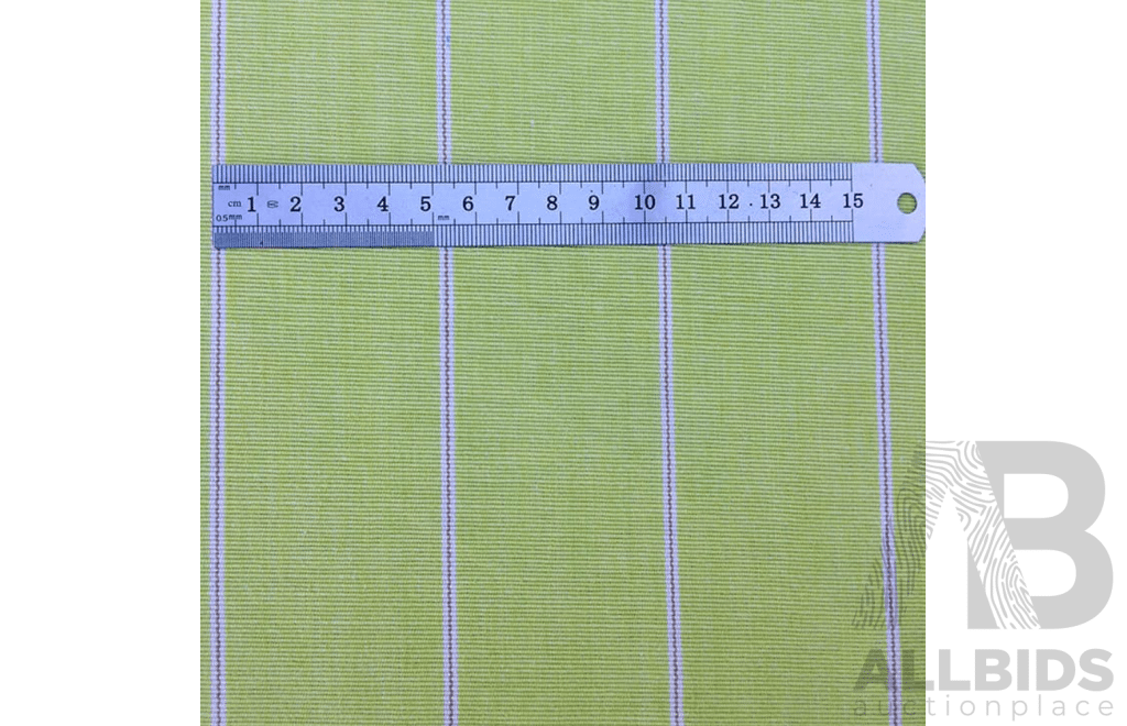 Apple Green Pinstripe – Cotton - Width: 140 - 37 Metres - RRP$42.00 per Metre