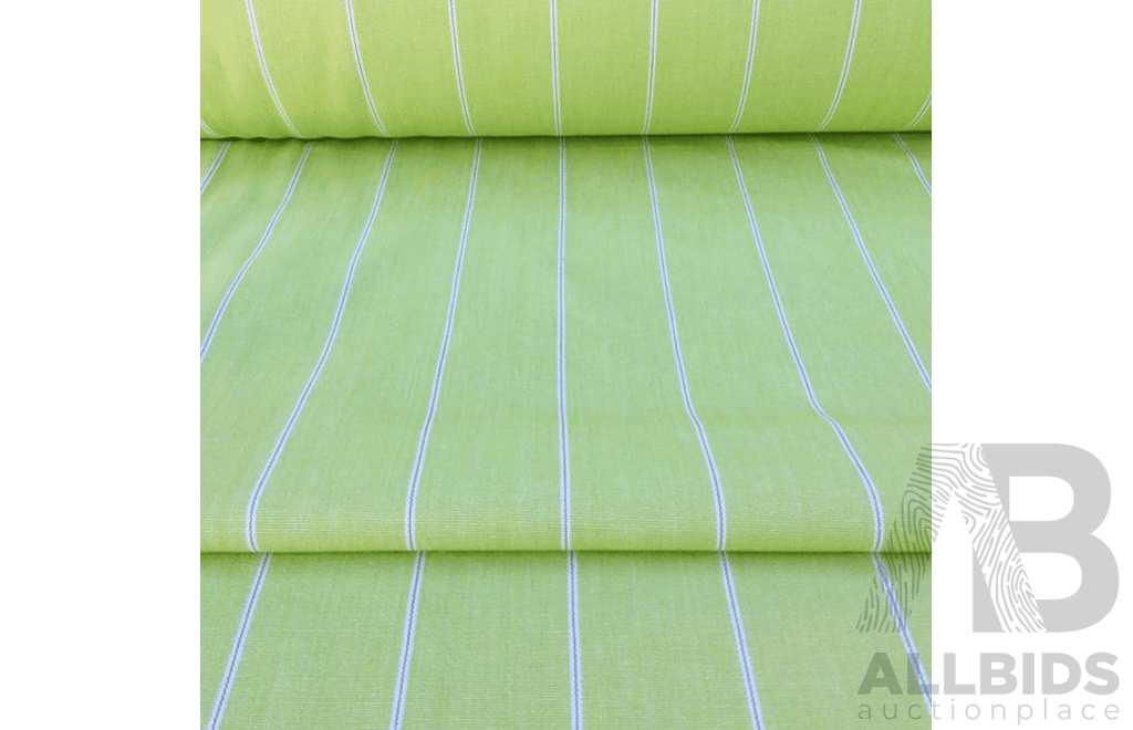 Apple Green Pinstripe – Cotton - Width: 140 - 37 Metres - RRP$42.00 per Metre