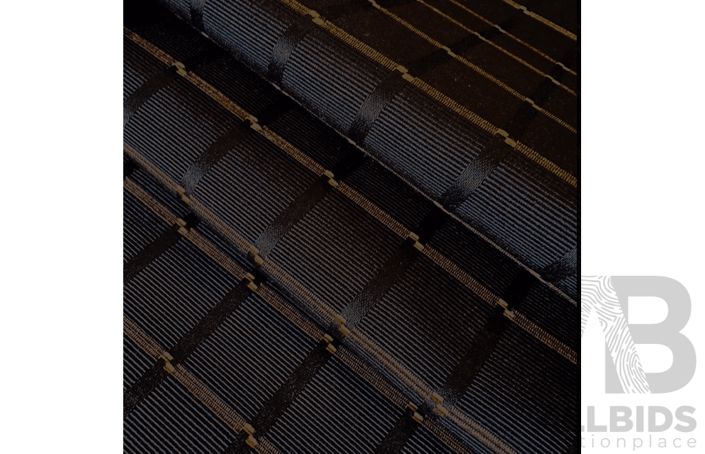 Black Jet – Polyester - Colour: Black and Rose Gold - Width: 140cm - 41 Metres - RRP$45.00 per METRE