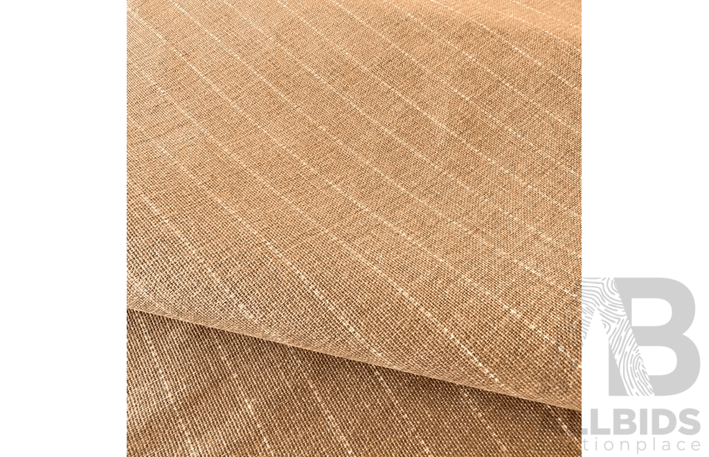 Camel Pinstripe – Cotton - Colour: Camel, Beige - Width: 140cm - 46 Metres - RRP$77.00 per METRE