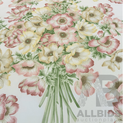 Sweet Bouquet – Cotton - Colour: Green, Pink, Yellow, Ivory, Beige - Width: 140cm - 47 Metres - RRP$38.40 per METRE