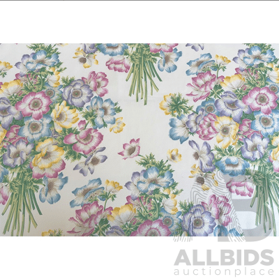 Summer Bouquet – Cotton - Colour: Pink, Green, Blue, Mauve, Yellow, Beige, Ivory - Width: 140cm - 66 Metres - RRP$38.40 per METRE