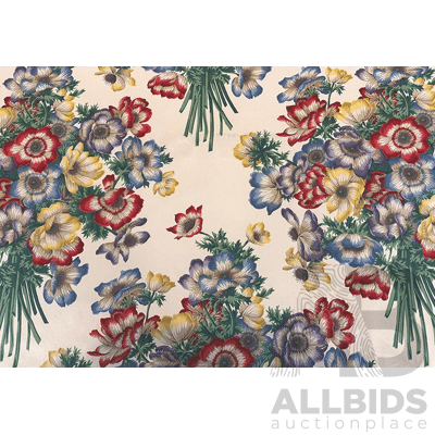 English Bouquet – Cotton - Colour: Green, Red, Purple, Blue, Yellow, Ivory - Width: 140cm - 58 Metres - RRP$38.40 per METRE