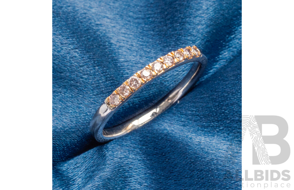 9ct Argyle Mine Rio Tinto Certified Pale Pink Diamond Ring, TDW 0.25ct, Size S, 2.43 Grams