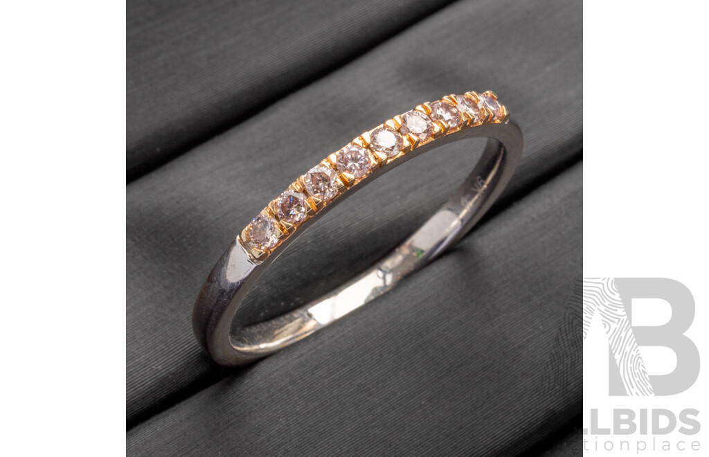 9ct Argyle Mine Rio Tinto Certified Pale Pink Diamond Ring, TDW 0.25ct, Size S, 2.43 Grams