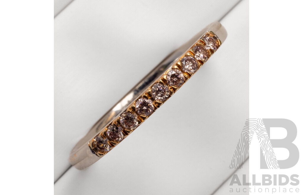 9ct Argyle Mine Rio Tinto Certified Pale Pink Diamond Ring, TDW 0.25ct, Size S, 2.43 Grams