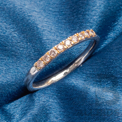 9ct Argyle Mine Rio Tinto Certified Pale Pink Diamond Ring, TDW 0.25ct, Size S, 2.43 Grams