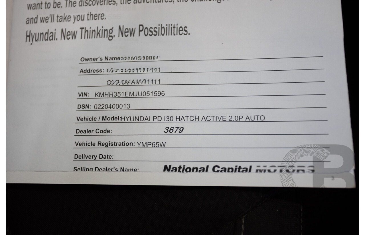 01/2018 Hyundai I30 Active PD 4D Hatchback Red 2.0L