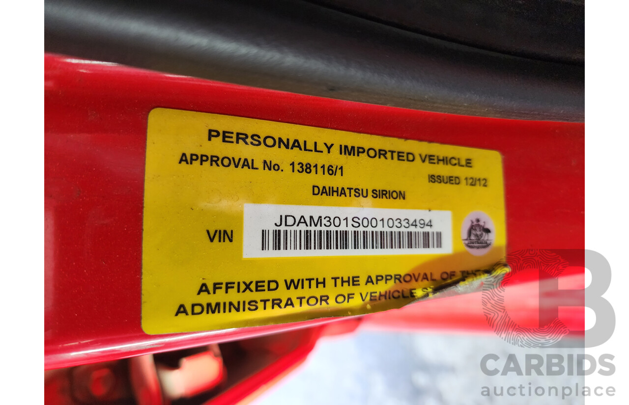 1/2007 Daihatsu Sirion GTvi  5d Hatchback Red 1.3L