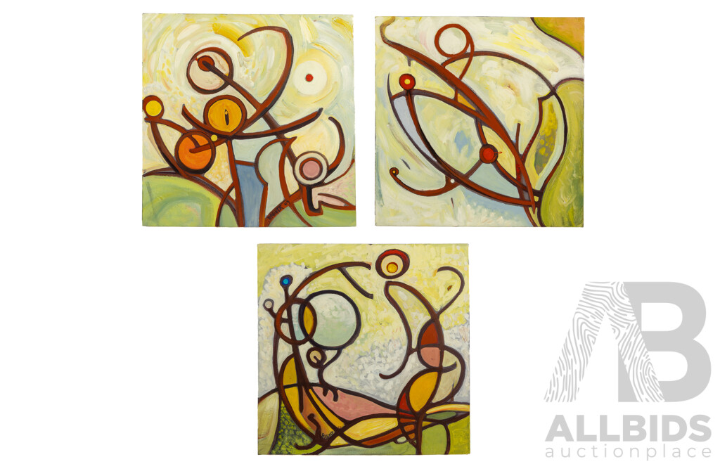 Laing Rahner, Parkland I, II and III, Each 40cm x 40cm Acrylic on Canvas