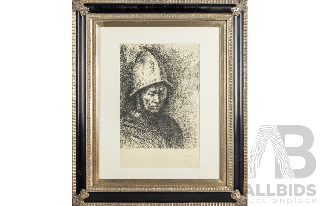 Pablo Picasso, Man in the Golden Helmet, After Rembrandt Lithograph, Limited Edition of 250