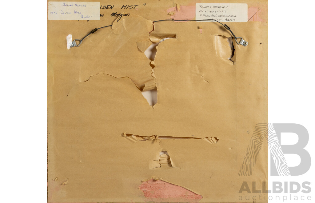 Joseph Ambrose Frost, (20th Century, 1953-), Golden Mist, Wonderful Original Miniature Oil on Canvas Board, 40 x 44 cm (frame)