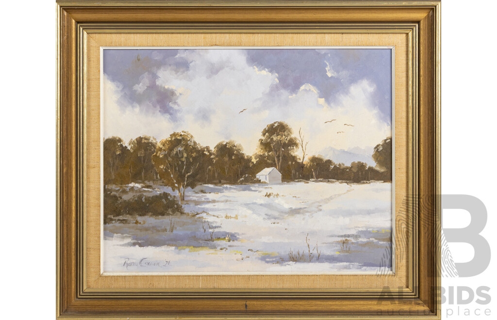 Robyn Collier, Oberon Snow, 35cm x 45cm, Oil on Board