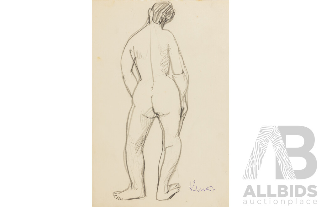 Michael Kmit, Three Seated Female Nudes, Each 30cm X 21cm, Pencil on Paper