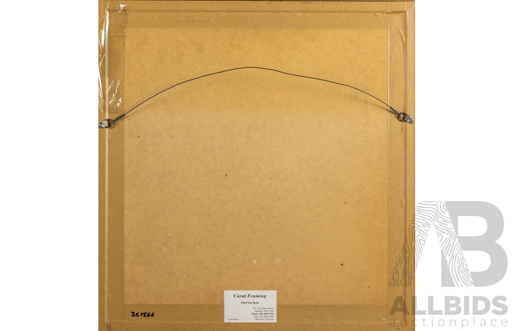 Margaret Moir Southwell Woodward, Portrait of a Middle Eastern Man, Ink Wash on Paper, Framed 57cm X 55cm