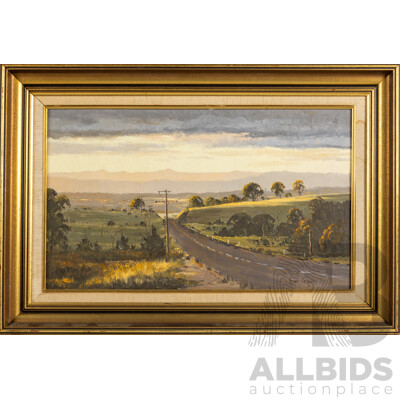 Robyn Collier, View Across Bathurst, 29cm X 24.5cm, Oil on Board