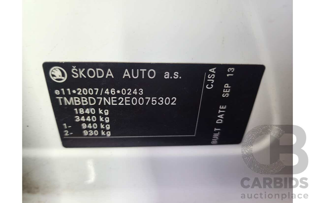 1/2014 Skoda Octavia 132 TSI Elegance NE 5d Hatchback White 1.8L