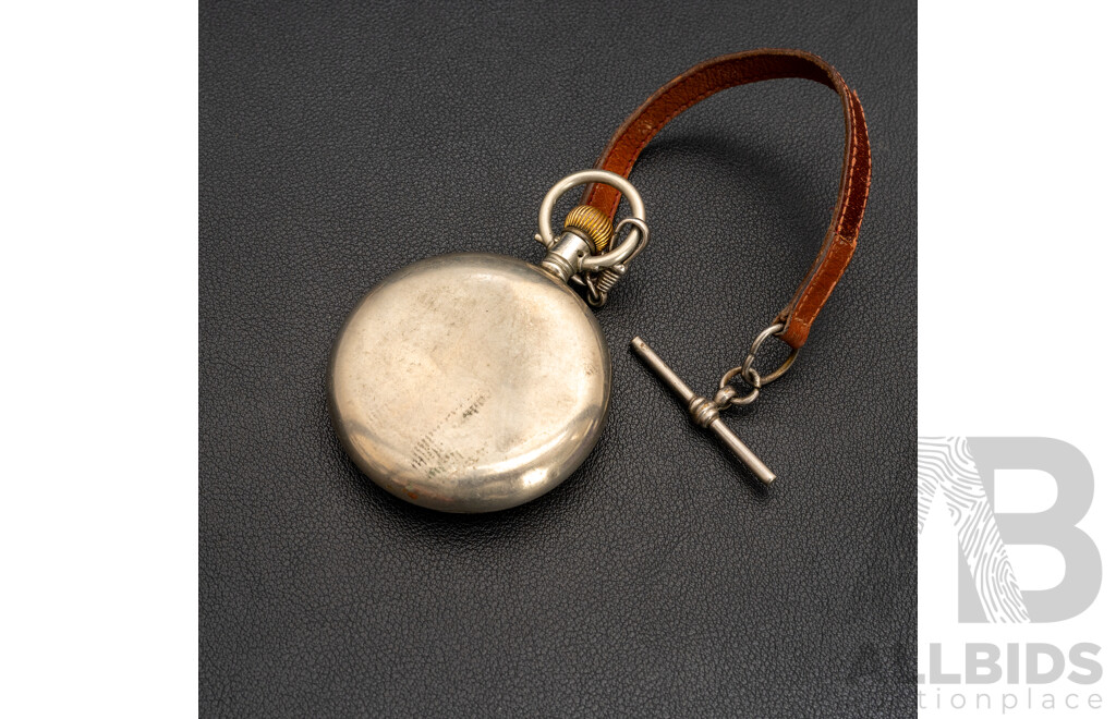 Vintage Wendts Pocket Watch with Leather Strap. 1910s - 1930s Era