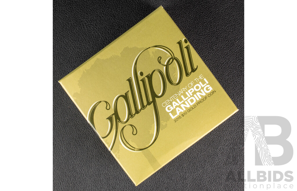 Australian RAM 2015 Gold Proof Ten Dollar Coin, Centenary of the Gallipoli Landing .999