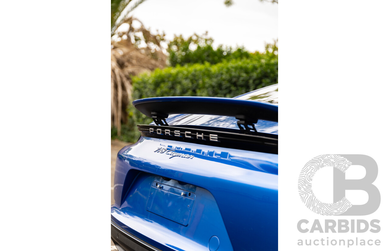 09/2017 Porsche 718 Cayman (RWD) 982 MY18 2d Coupe Sapphire Blue Metallic Turbo 2.0L