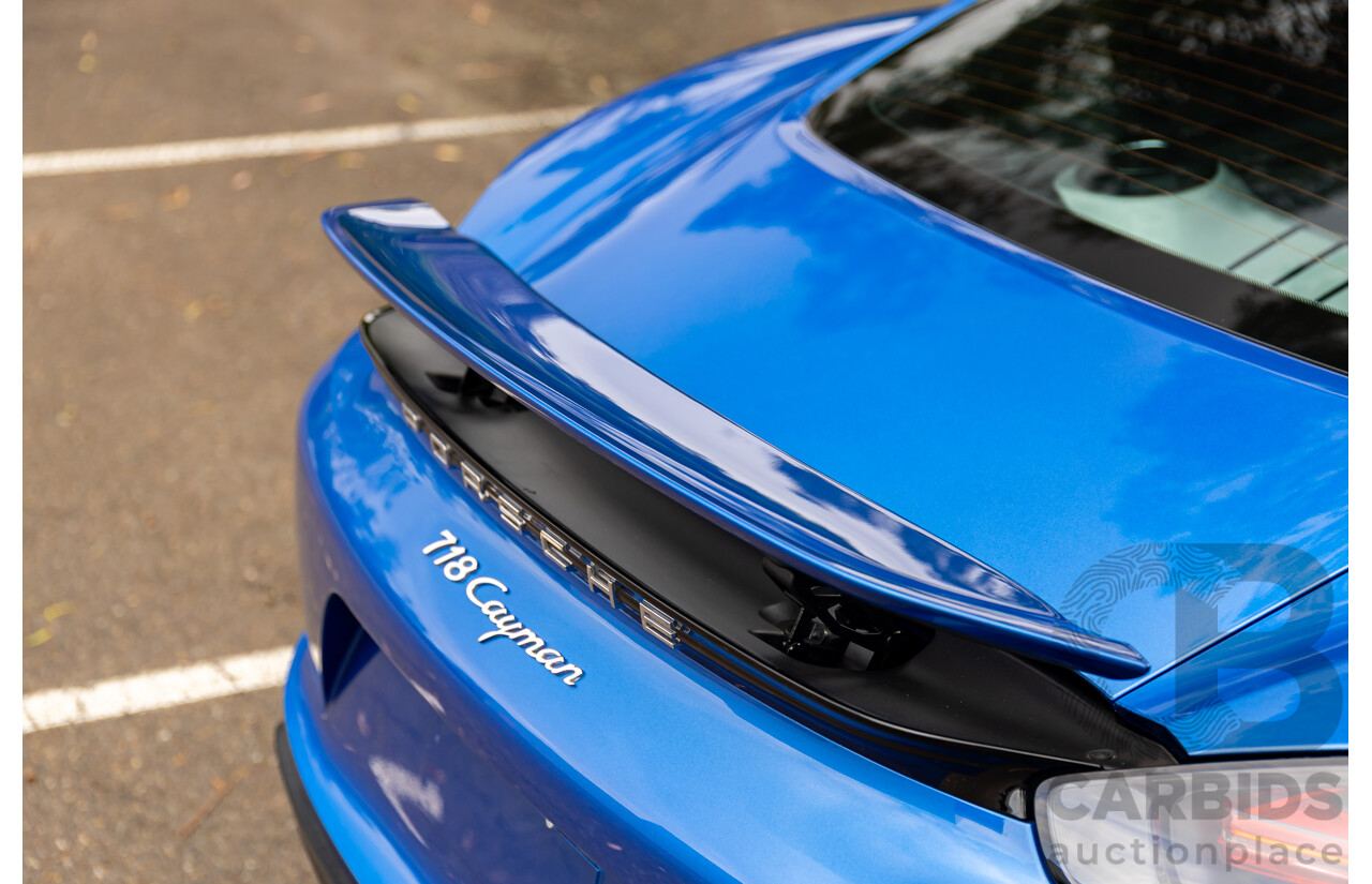 09/2017 Porsche 718 Cayman (RWD) 982 MY18 2d Coupe Sapphire Blue Metallic Turbo 2.0L
