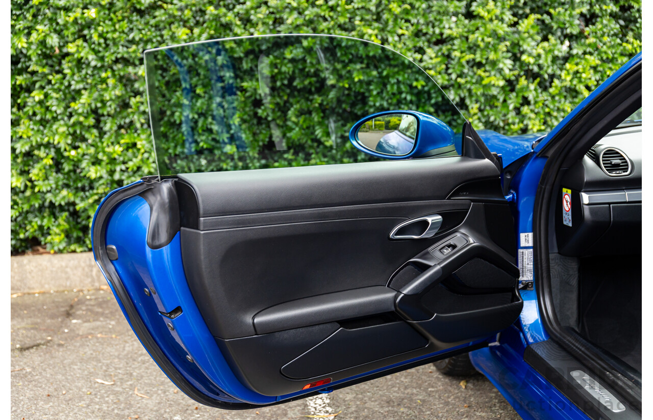 09/2017 Porsche 718 Cayman (RWD) 982 MY18 2d Coupe Sapphire Blue Metallic Turbo 2.0L