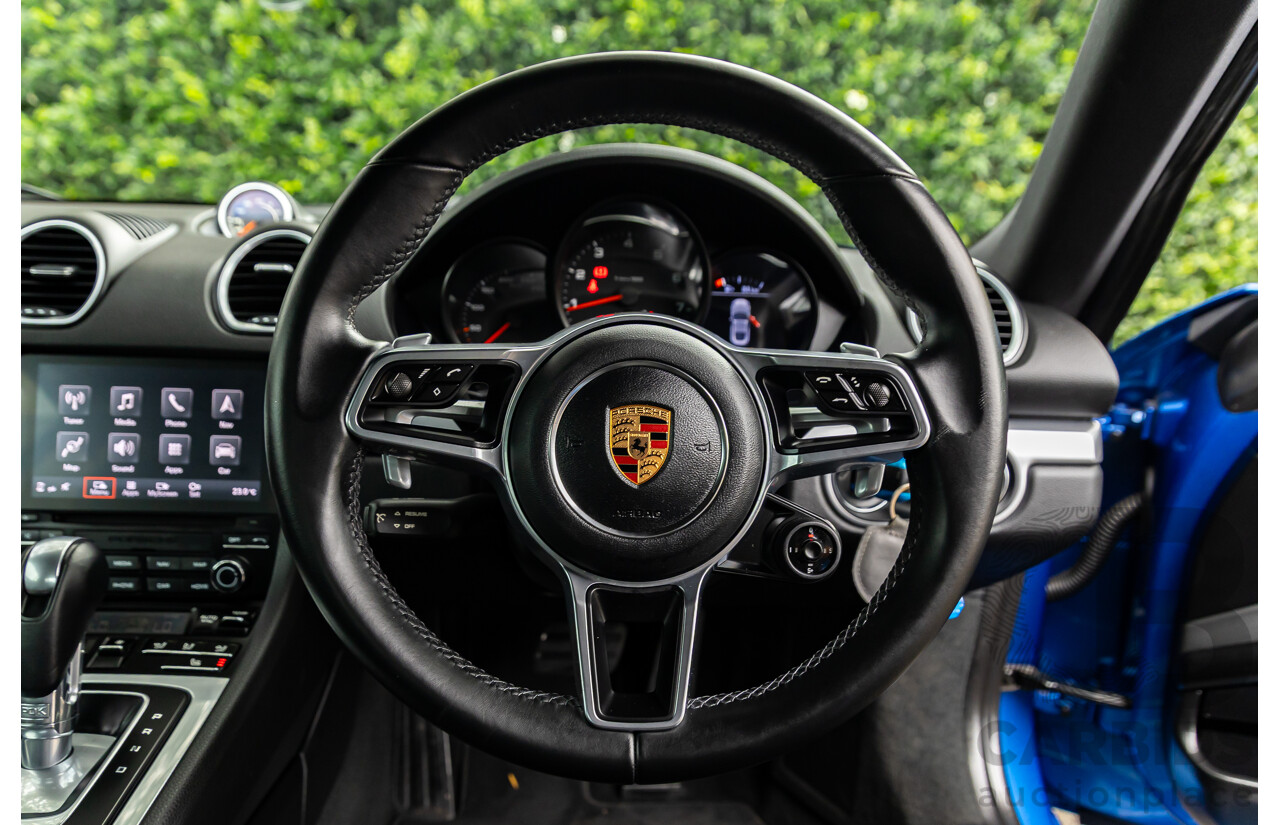 09/2017 Porsche 718 Cayman (RWD) 982 MY18 2d Coupe Sapphire Blue Metallic Turbo 2.0L