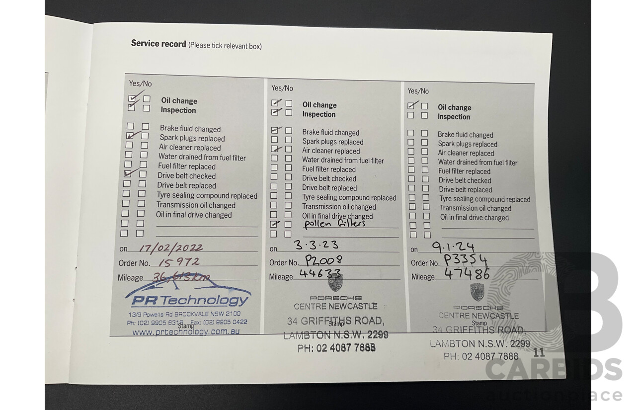 09/2017 Porsche 718 Cayman (RWD) 982 MY18 2d Coupe Sapphire Blue Metallic Turbo 2.0L