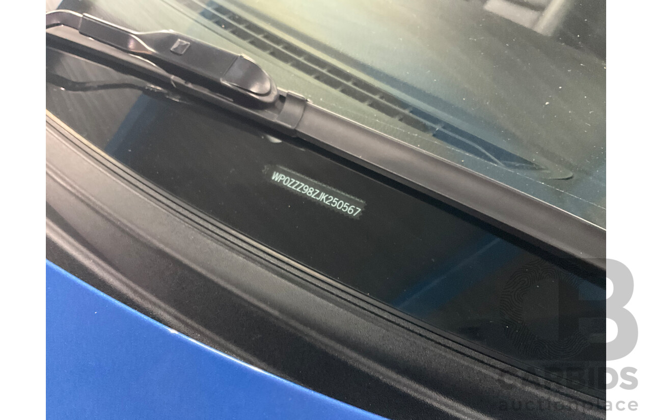 09/2017 Porsche 718 Cayman (RWD) 982 MY18 2d Coupe Sapphire Blue Metallic Turbo 2.0L