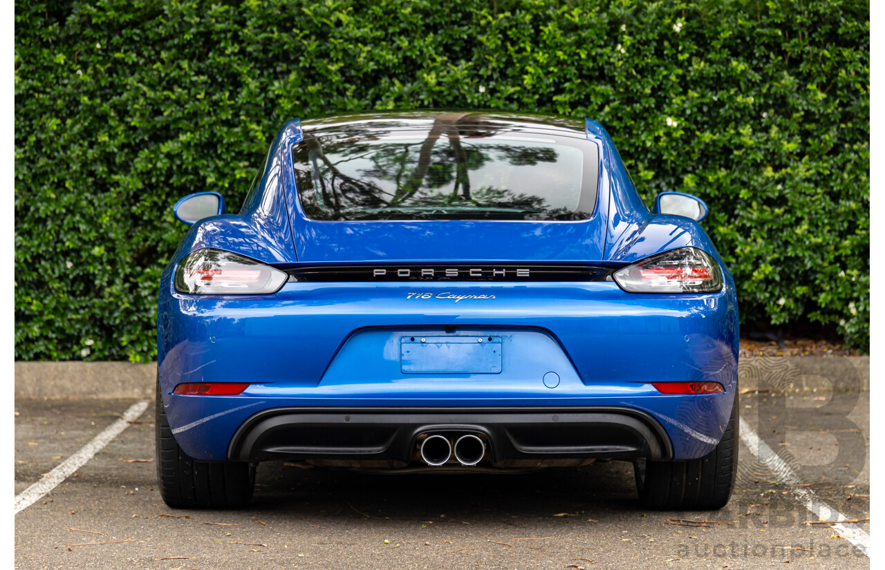 09/2017 Porsche 718 Cayman (RWD) 982 MY18 2d Coupe Sapphire Blue Metallic Turbo 2.0L