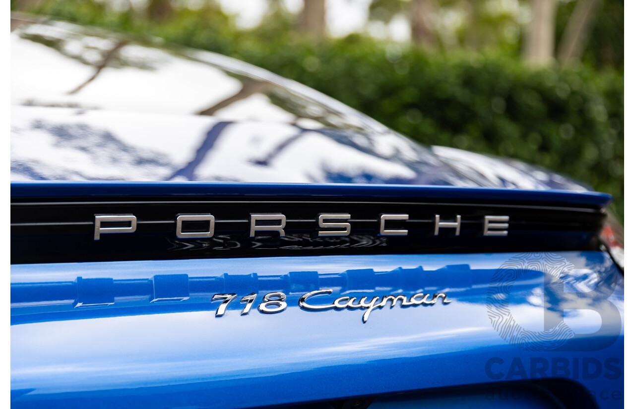 09/2017 Porsche 718 Cayman (RWD) 982 MY18 2d Coupe Sapphire Blue Metallic Turbo 2.0L