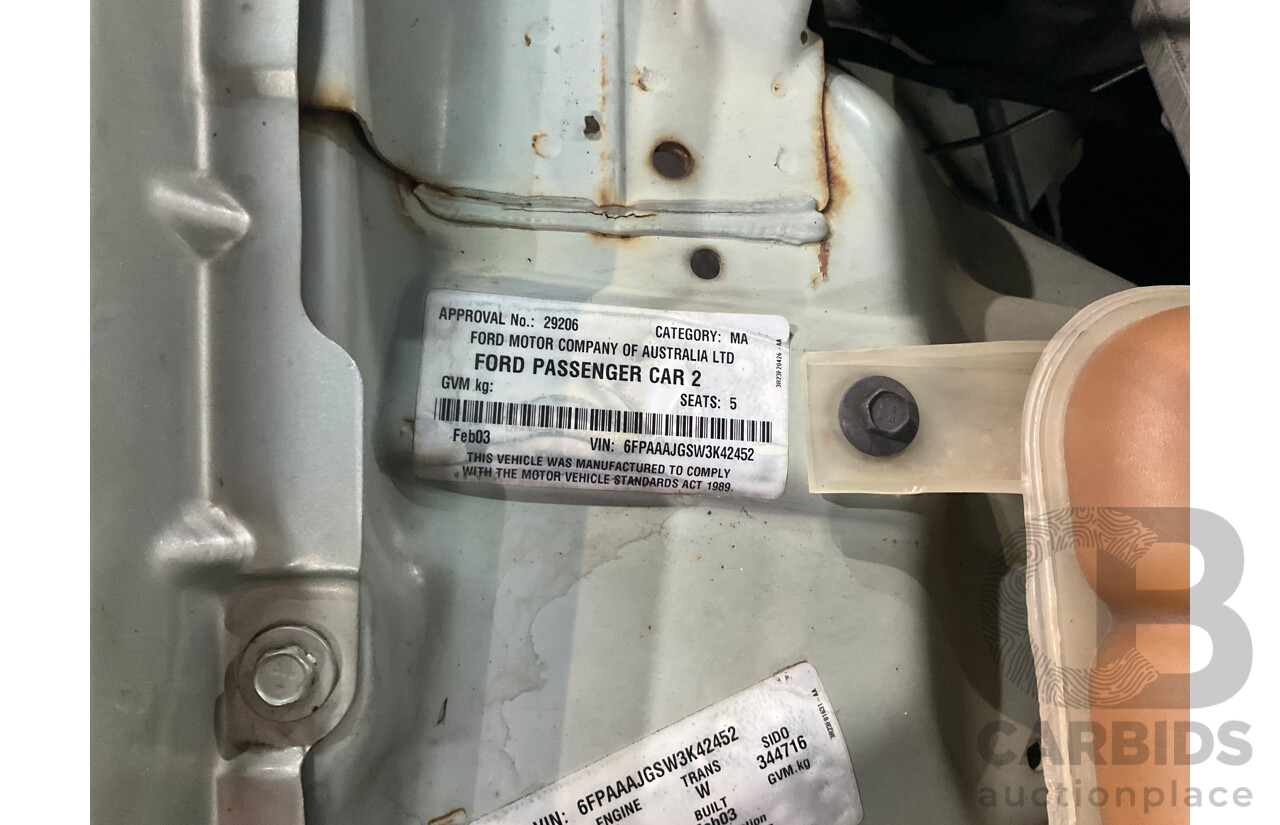 2/2003 Ford Falcon XT BA 4d Sedan Light Satin Veil Metallic 4.0L