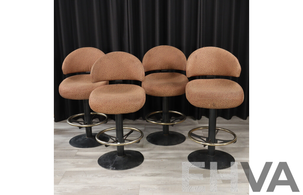 Set of Four Upholstered Poker Machine Stools by Aristocrat