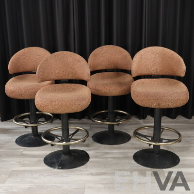 Set of Four Upholstered Poker Machine Stools by Aristocrat