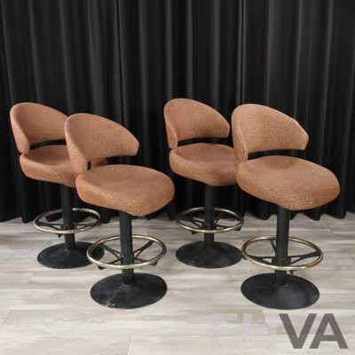 Set of Four Upholstered Poker Machine Stools by Aristocrat