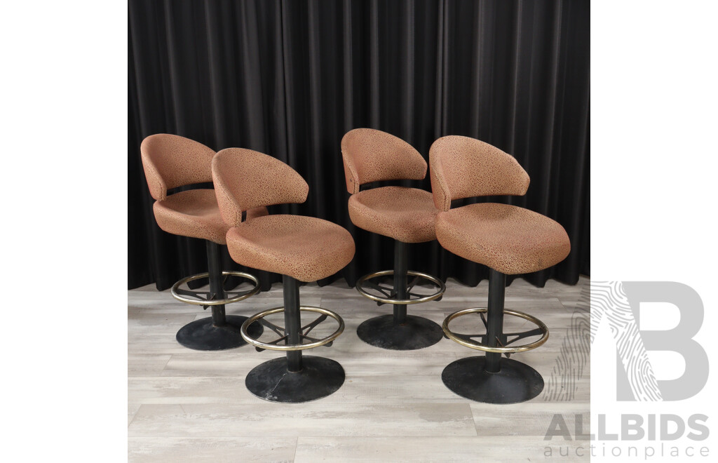 Set of Four Upholstered Poker Machine Stools by Aristocrat